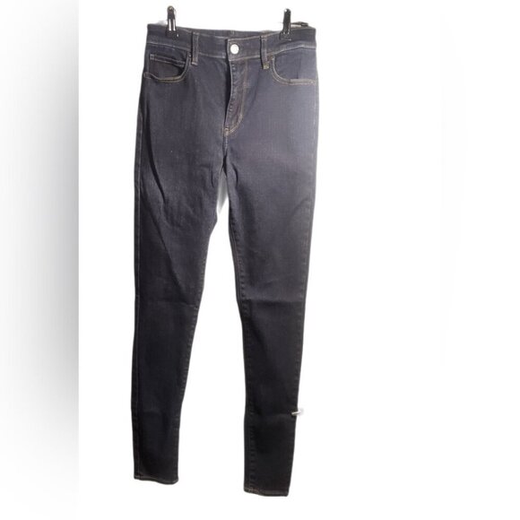 Uniqlo 5 pocket low rise cotton blend comfy stretch dark wash Skinny Jeans 26 - Picture 2 of 5